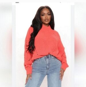 Nwot Fashion nova coral sweater 3x